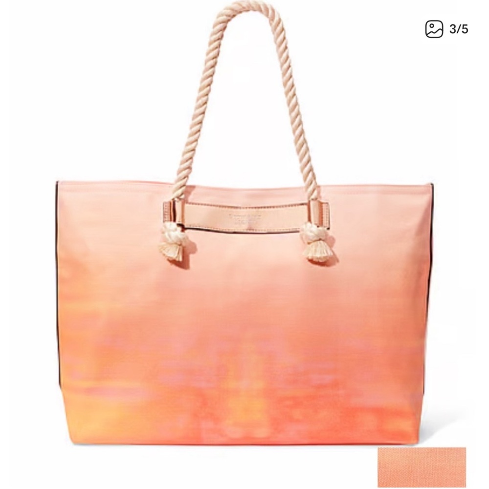 Victorias Secret Orange Ombré Tie Dye Tote Bag